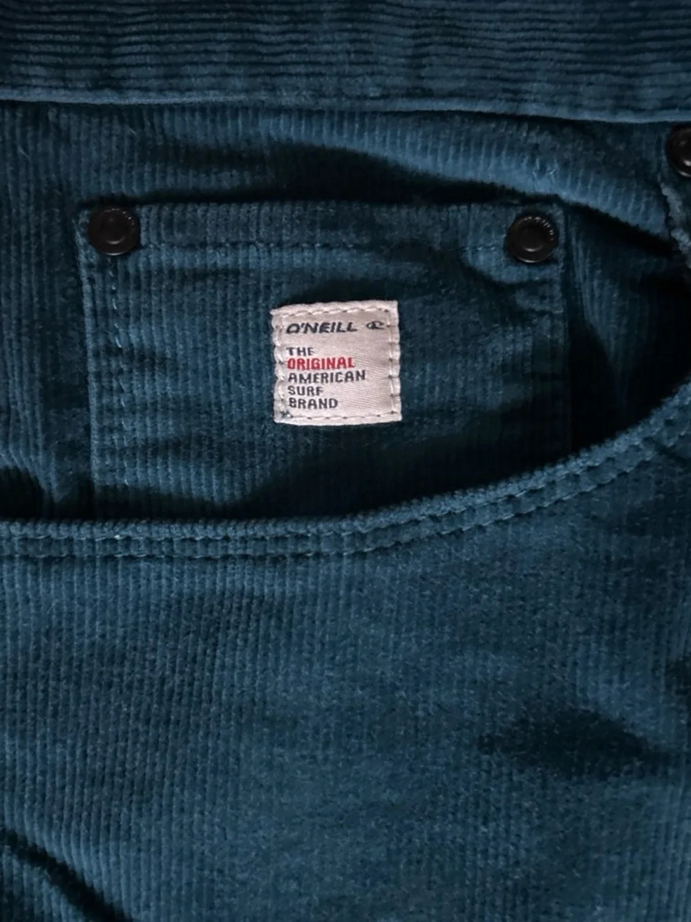 O'Neill Men's Teal Corduroy Shorts with Special Wash